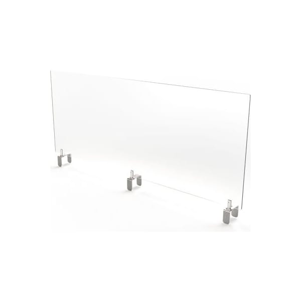 Ghent Ghent Partition Extender 48"W x 24"H, Frosted Thermoplastic w/ Attached Clamp PEF2448-A - main
